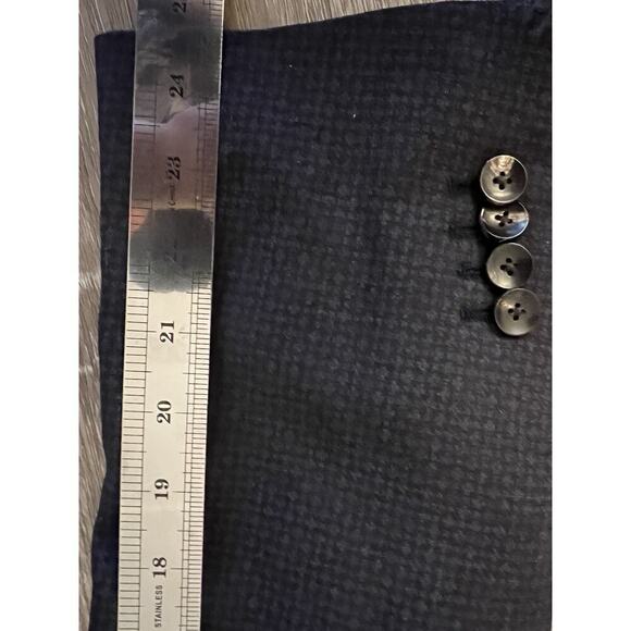 LARDINI Mens Size IT 54/US 44 Wool Pattern Blazer Blue Pockets Made Italy - Picture 14 of 14